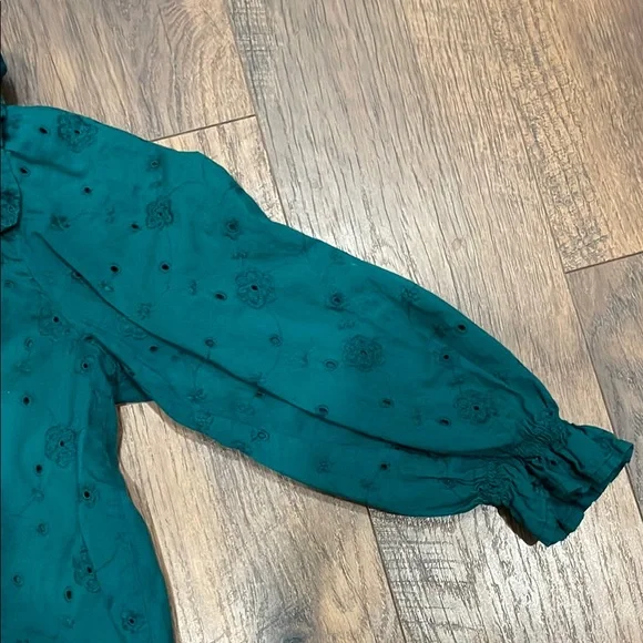 Teal Ruffle Blouse - Picture 3 of 4